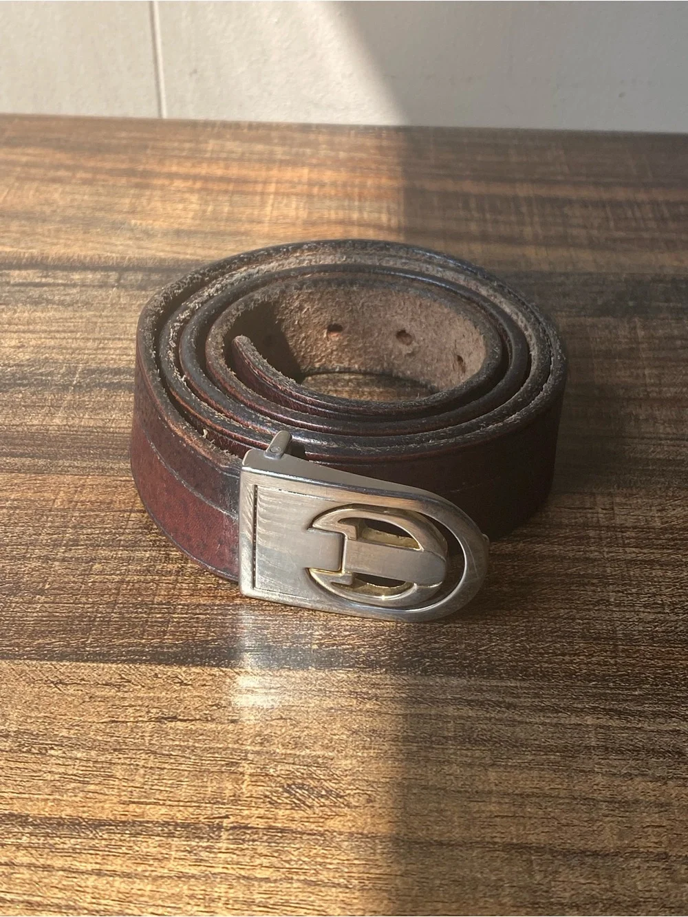 Vintage Handtooled Leather Belt, 34”